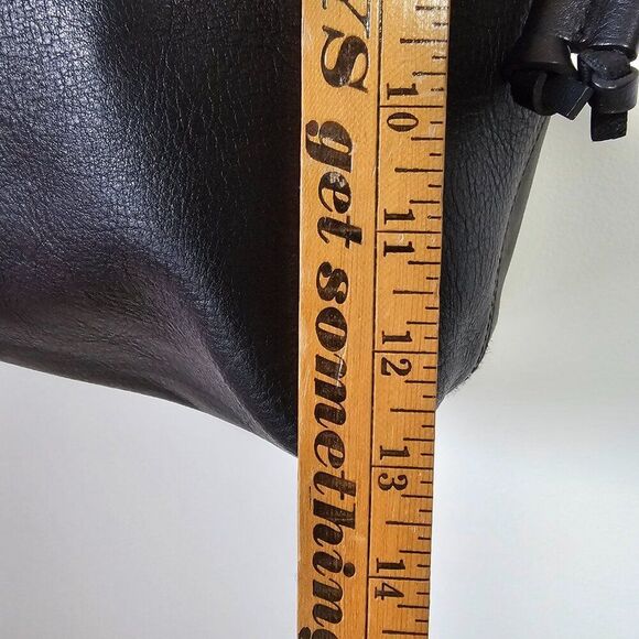 EUC MADEWELL BLACK LEATHER TRANSPORT DRAWSTRING TOTE LARGE - Picture 16 of 16